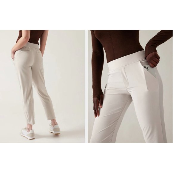 Athleisure Workout Casual Athleta Abalone Grey Brooklyn Ankle Pant, Women's 4 - Picture 7 of 9